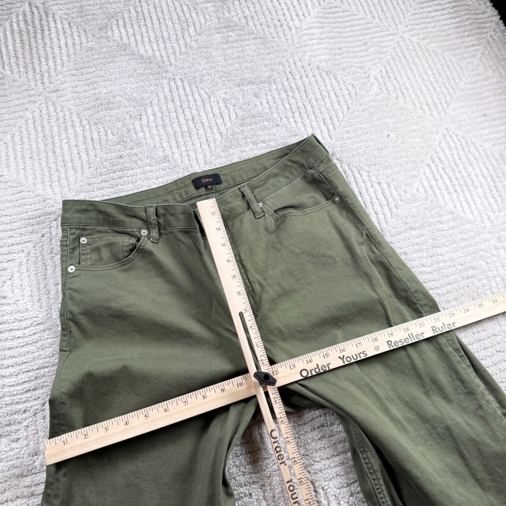 Quince Bella Wide Leg Jeans Womens 33 Loden Green Stretch High Rise Denim Olive - Picture 5 of 11